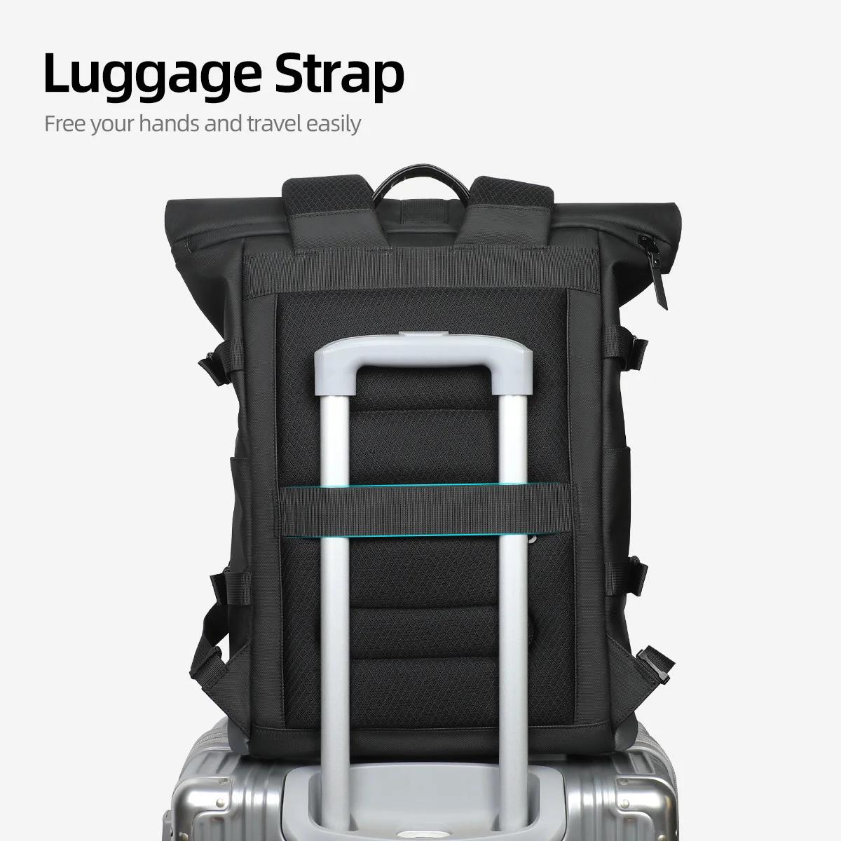 HK sac à dos étanche à roulettes pour hommes grande capacité extensible 17 pouces pochette d'ordinat