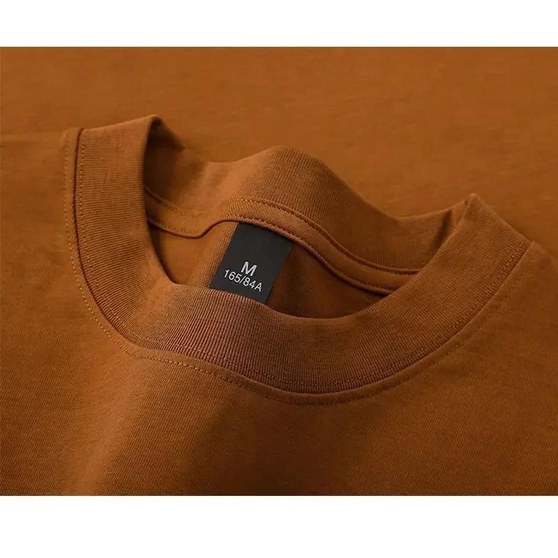 T-shirt pour hommes 600g T-shirt à manches courtes en coton robuste pour hommes mode coton épaissi à