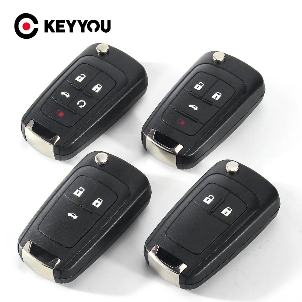 KEYYOU 10 pièces 2/3/4/5 boutons boîtier à distance Fob couverture rabat pliant clé coque vierge pou