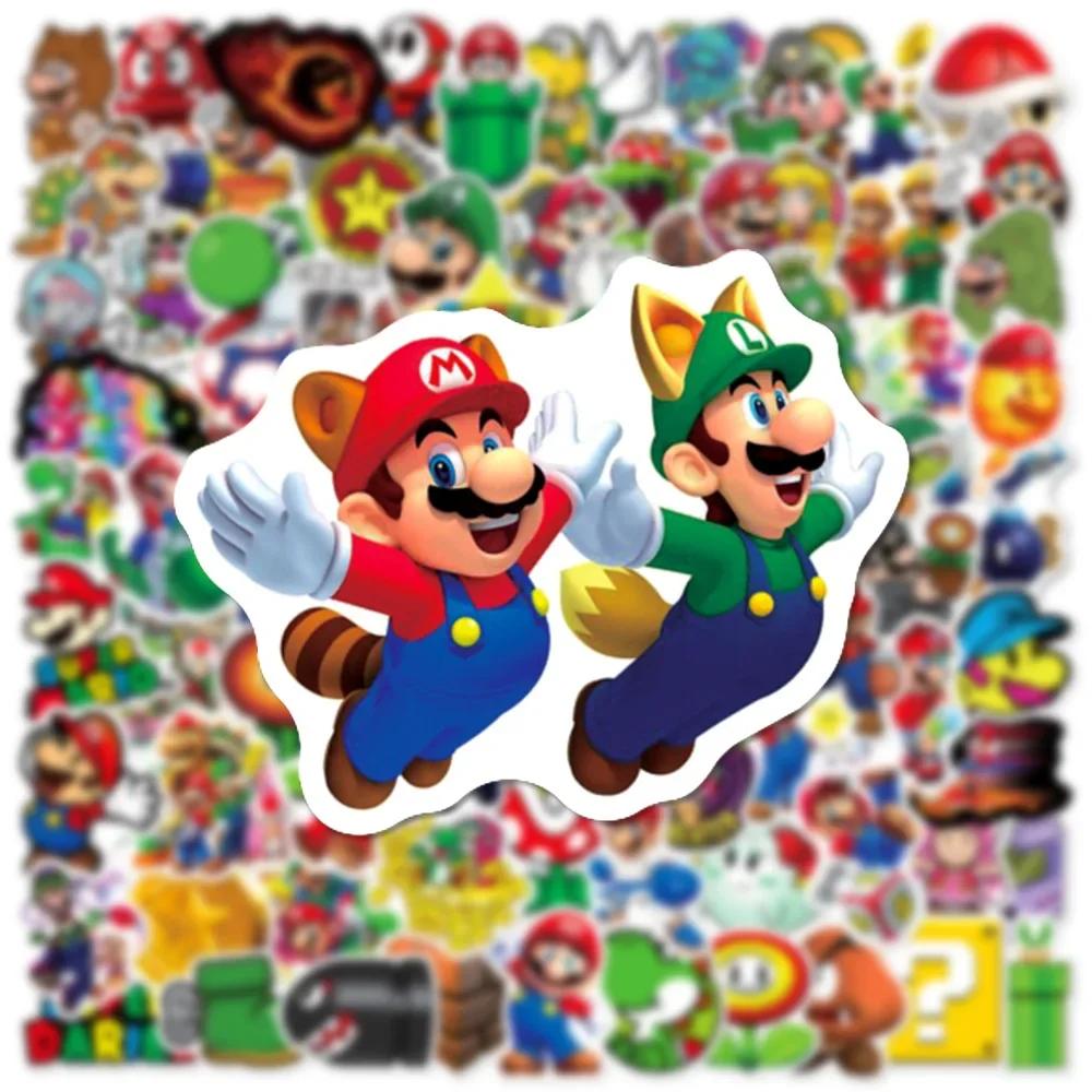 Autocollants de jeu Super Mario, 100/300 pièces, pour ordinateur portable, Skateboard, réfrigérateur