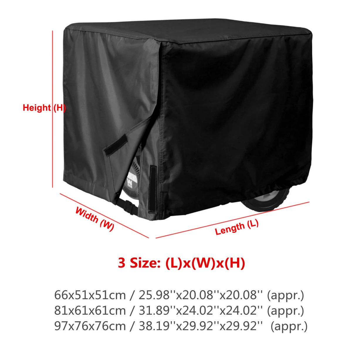 Housse de générateur noire de 3 tailles, housse de Protection coupe-vent, abri auvent, tissu Oxford 
