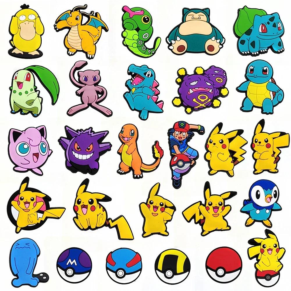 Breloques de chaussures Pokemon Pikachu pour sabots, sandales, décoration en PVC, accessoires de cha