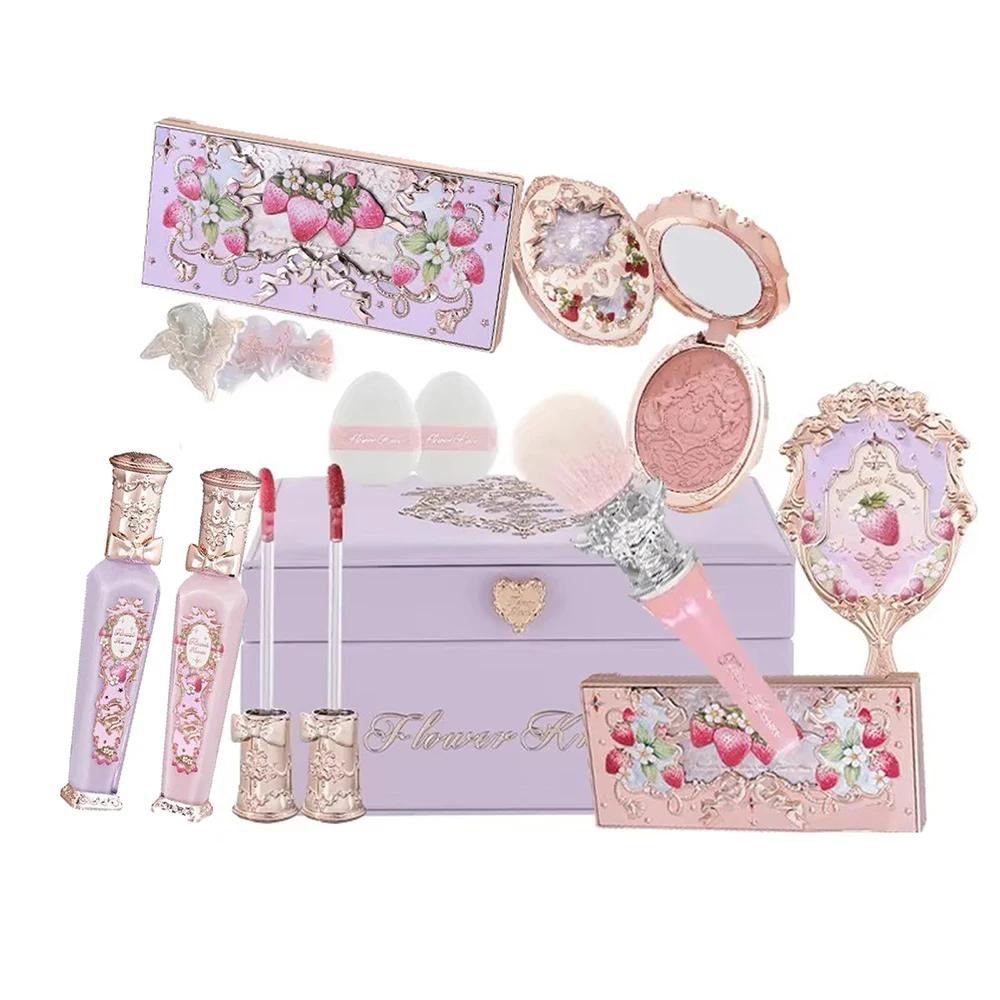 Coffret Cadeau Tout-en-un Flower Knows Strawberry Rococo : Kit Maquillage Professionnel Complet avec