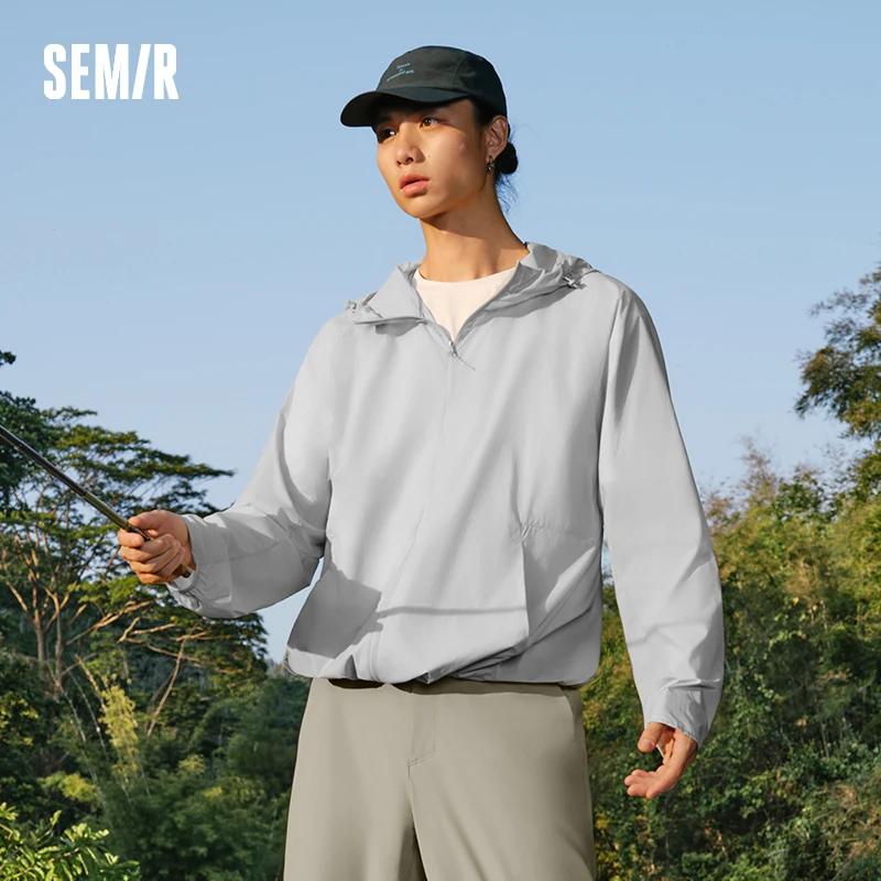 Veste UV Homme Semir 2026 Couleur Unie à Capuche Style Couple Sensation Fraîche Manches Raglan Décon