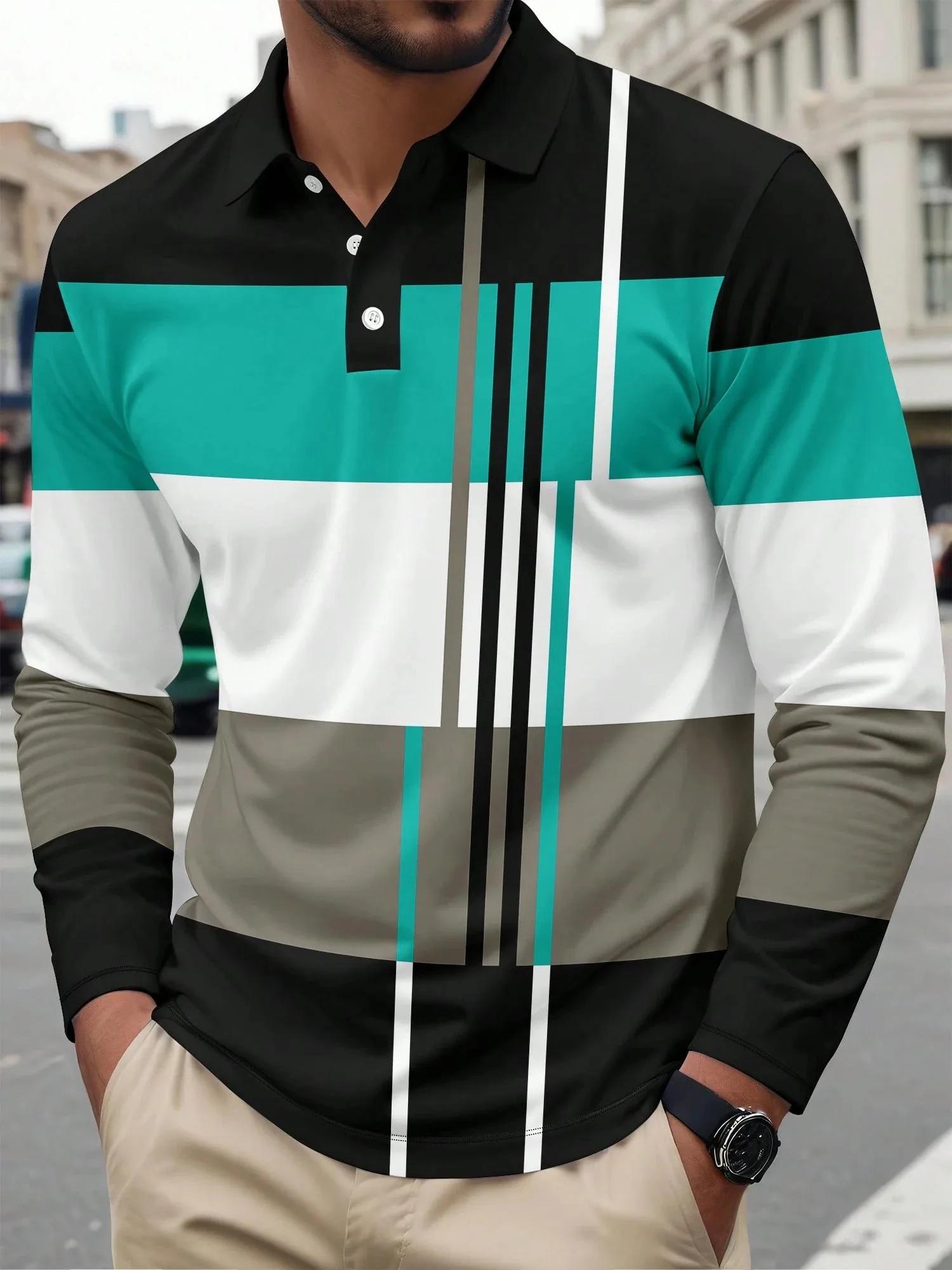 La nouvelle chemise POLO à manches longues pour hommes pour le printemps et l'automne 2025 présente 