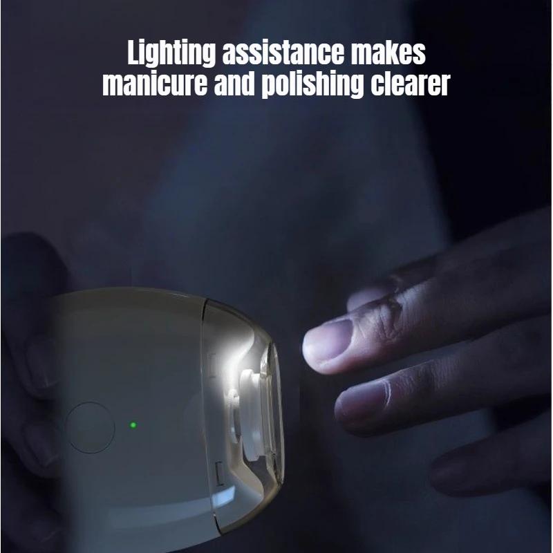 Coupe-ongles électrique 2 en 1 avec lumière LED, lime à ongles automatique, coupe-ongles pour bébé e