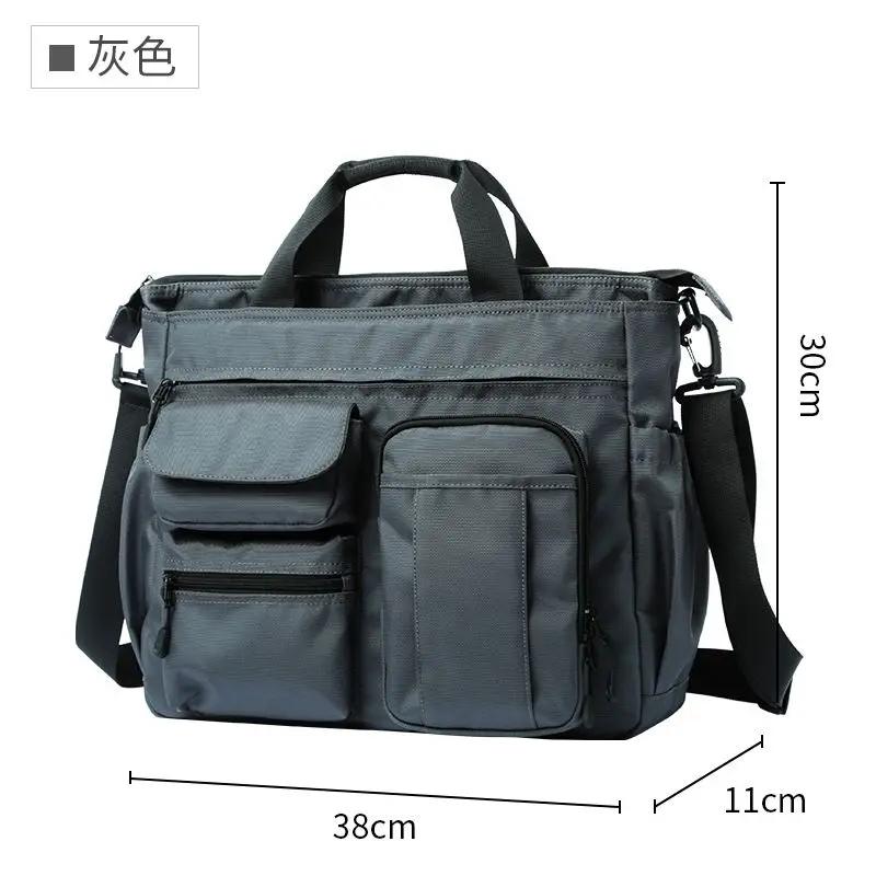 Sac à bandoulière étanche pour hommes, sacoche à 14 poches, sac à main de voyage Oxford, sacs de tra