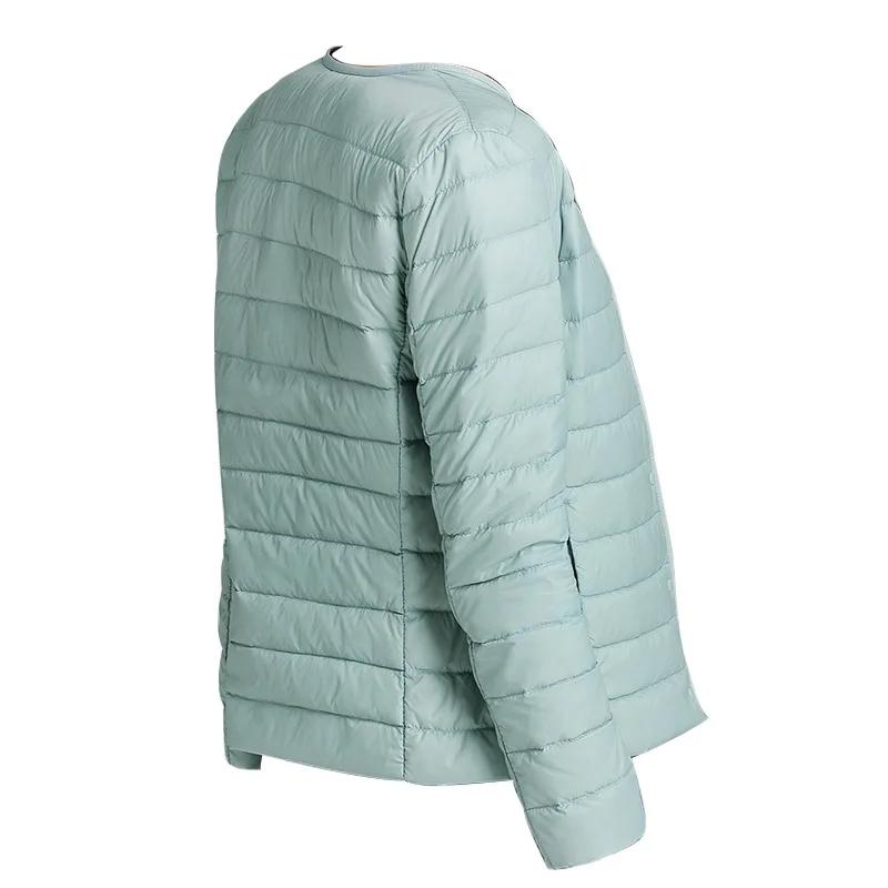 Veste en duvet de canard pour femme, col rond, col en v Variable, garde au chaud, sans col, manteau 