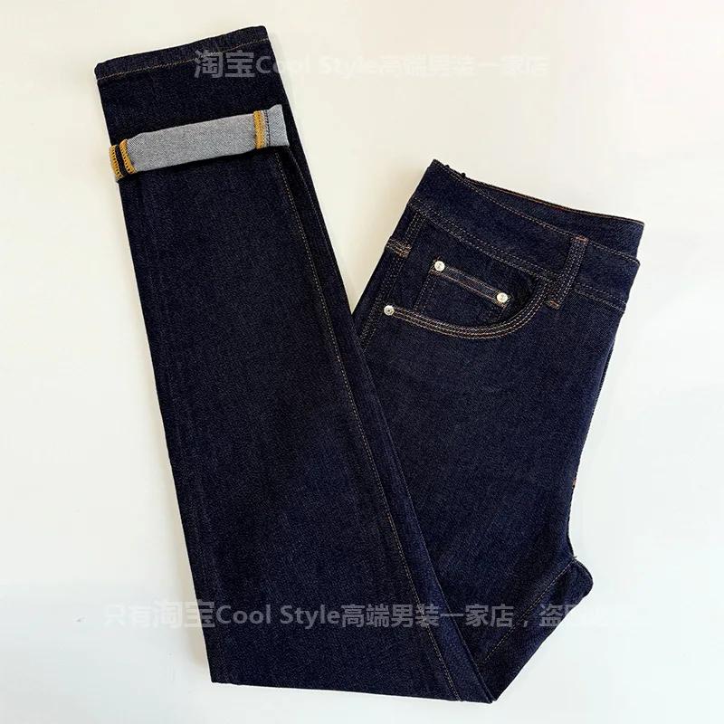 Jean léger de luxe pour hommes, tendance, haut de gamme, coupe cintrée, petits pieds, polyvalent, él