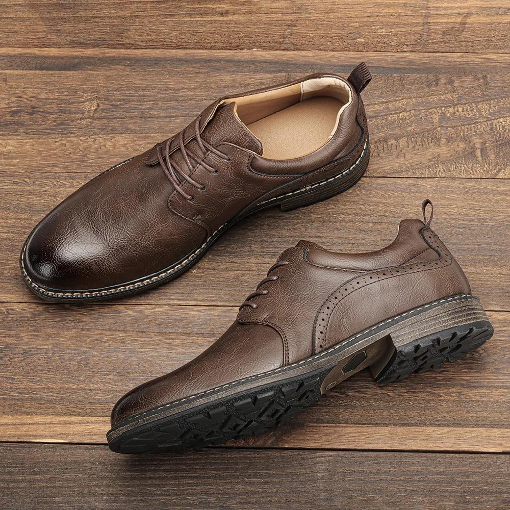 40 ~ 46 chaussures décontractées hommes marque de mode confortable 2024 chaussures en cuir hommes # 