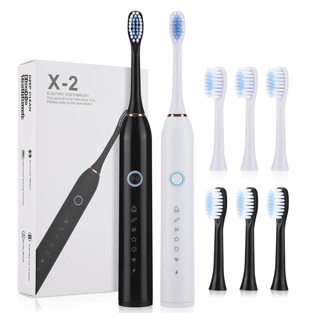 Brosse à dents électrique pour brosses à dents, 6 Modes, nettoyeur de blanchiment des dents, étanche