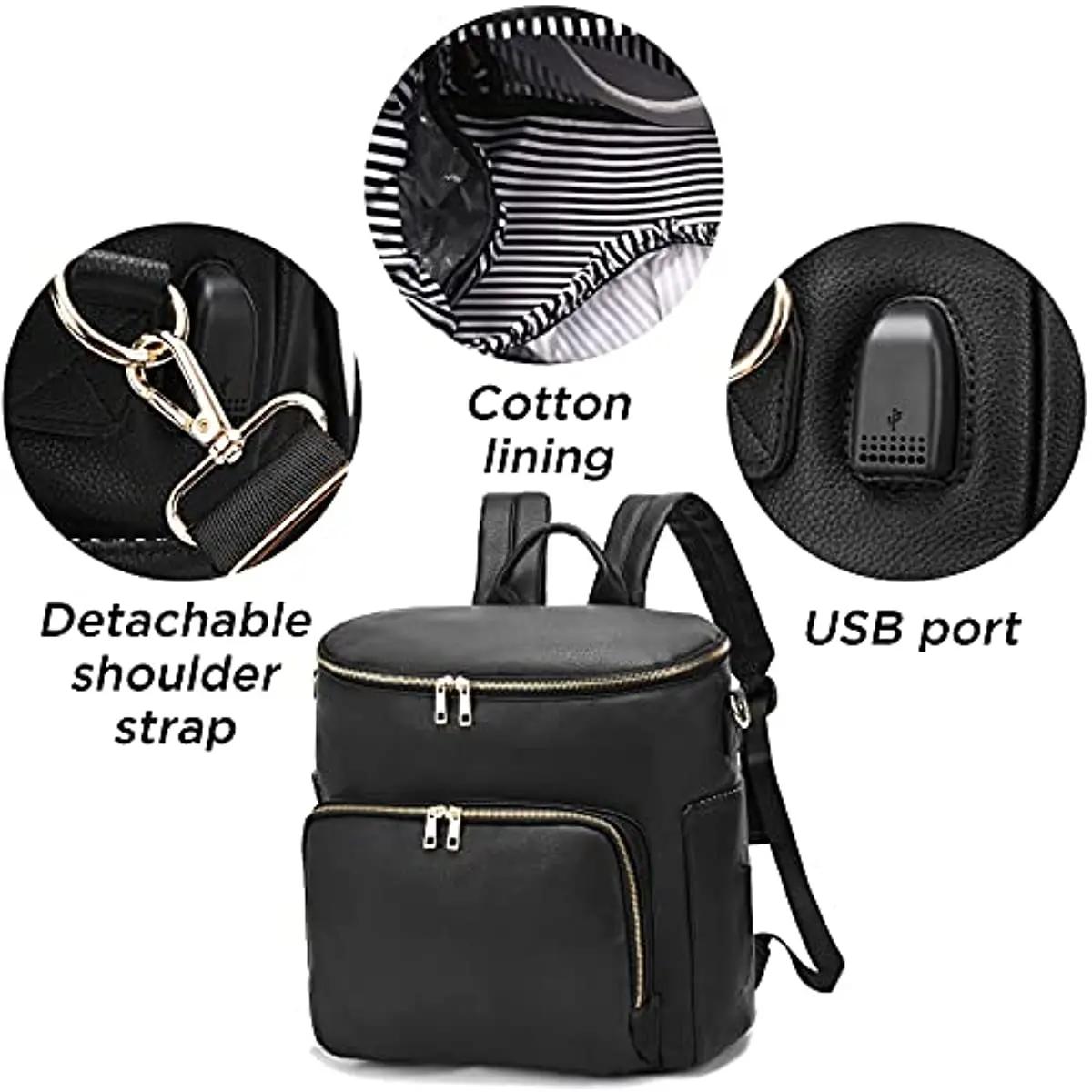 Sac à couches sac à dos sac à dos en cuir pour femmes sac à dos de voyage sac bébé grand avec sangle