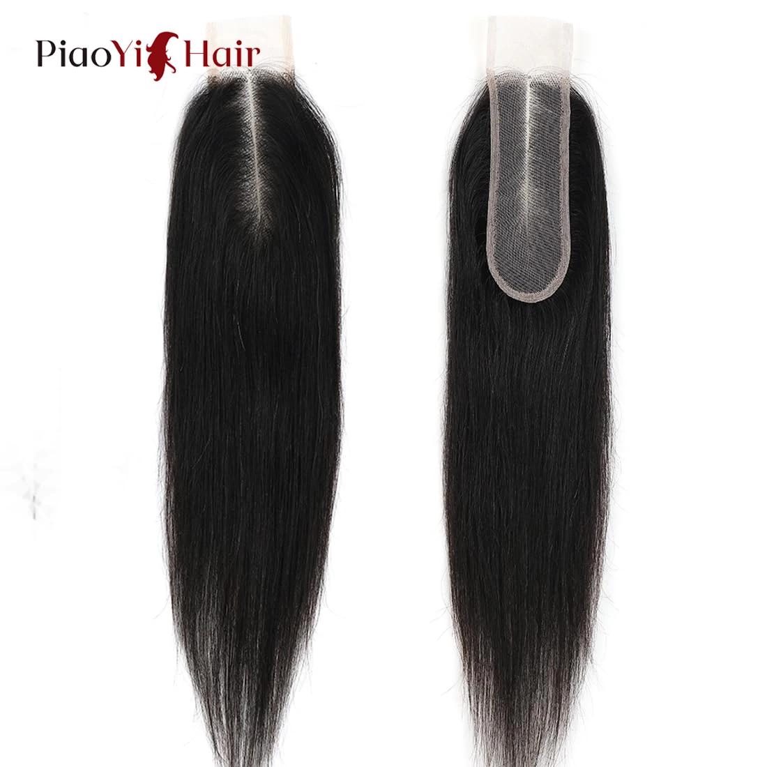 2x6 dentelle fermeture brésilienne cheveux humains 14-24 pouces droite Remy cheveux humains dentelle