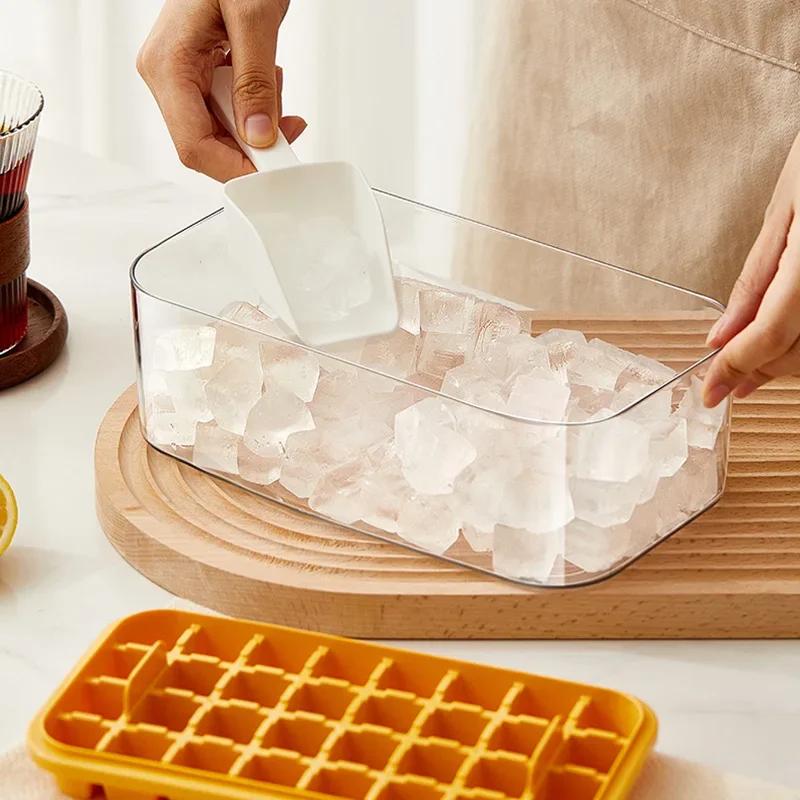 Nouveau Tepy 64 fentes moules à glaçons plateaux avec couvercle créatif 2 en 1 moules à glaçons et b