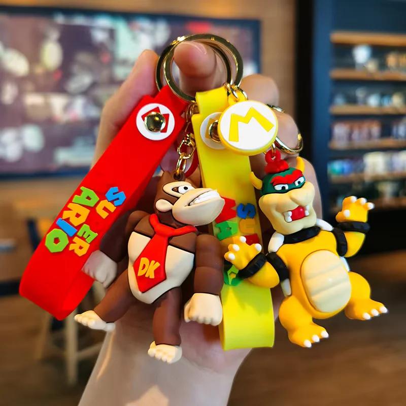7 Styles de Porte-clés Super Mario Bros, Mario, Luigi, Toad, Yoshi, Bowser, Figurine d'Action en PVC