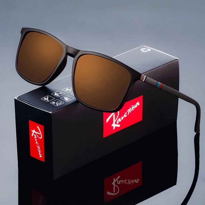 Lunettes de soleil polarisées carrées pour hommes, conduite, pêche, marque de luxe de styliste, UV40
