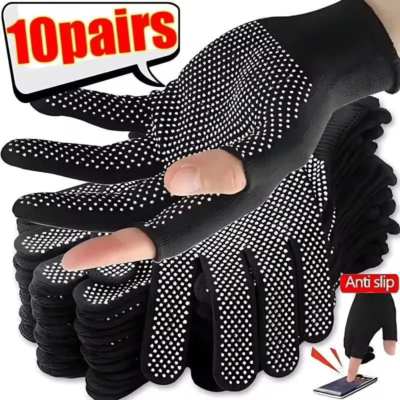 Gants en Nylon pour écran tactile pour hommes et femmes, antidérapants, respirants, demi-doigt, pour