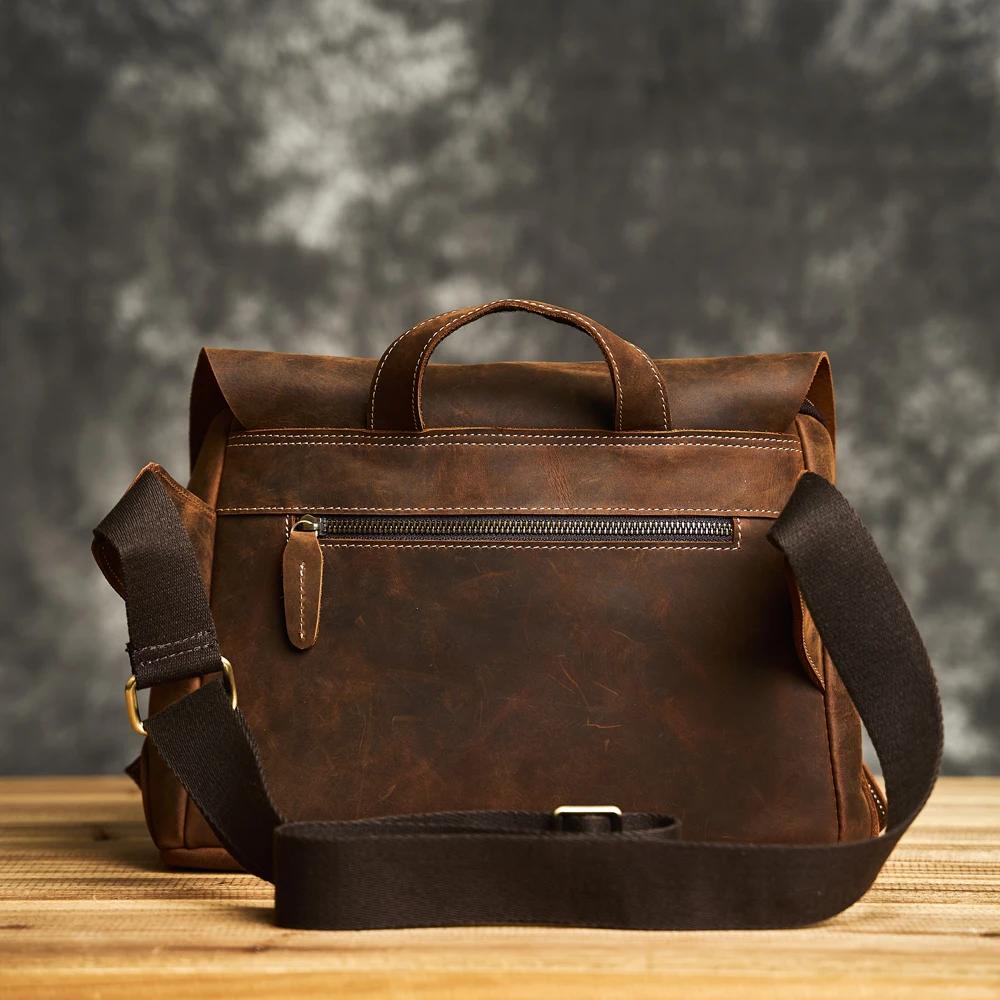 ZRCX haute qualité en cuir véritable hommes sac de messager sac à bandoulière décontracté mode homme