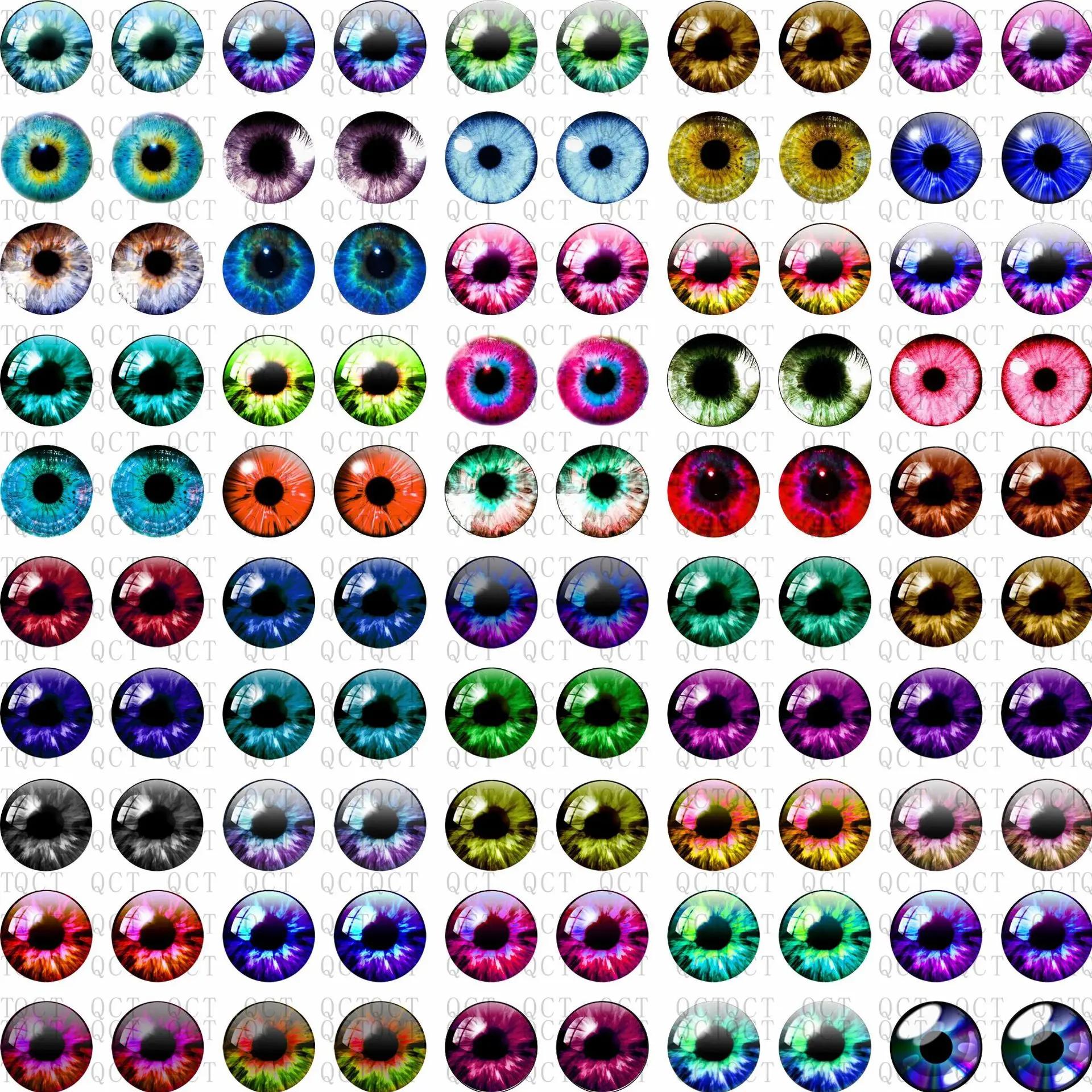 Lot de cabochons ronds en verre à beurre, 6/8/10/12mm, lot de 50 pièces, œil de dragon, chat, par pa