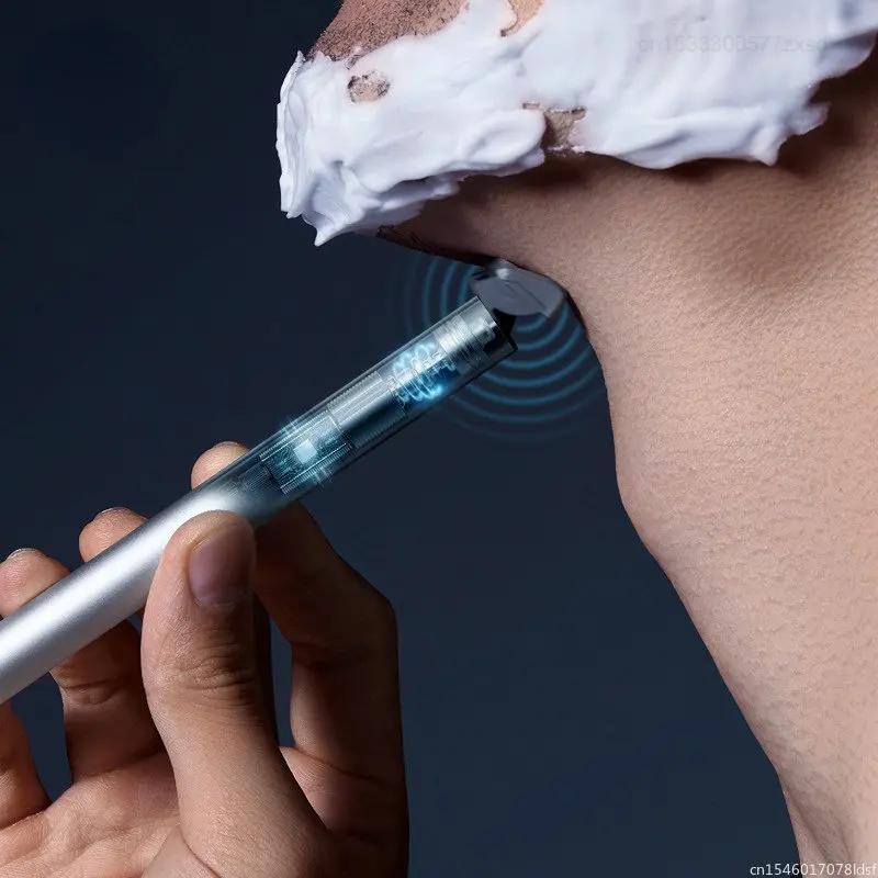 Youpin-Rasoir automatique intégré pour hommes, couteau à choc intelligent, rasage inductif, étanche 