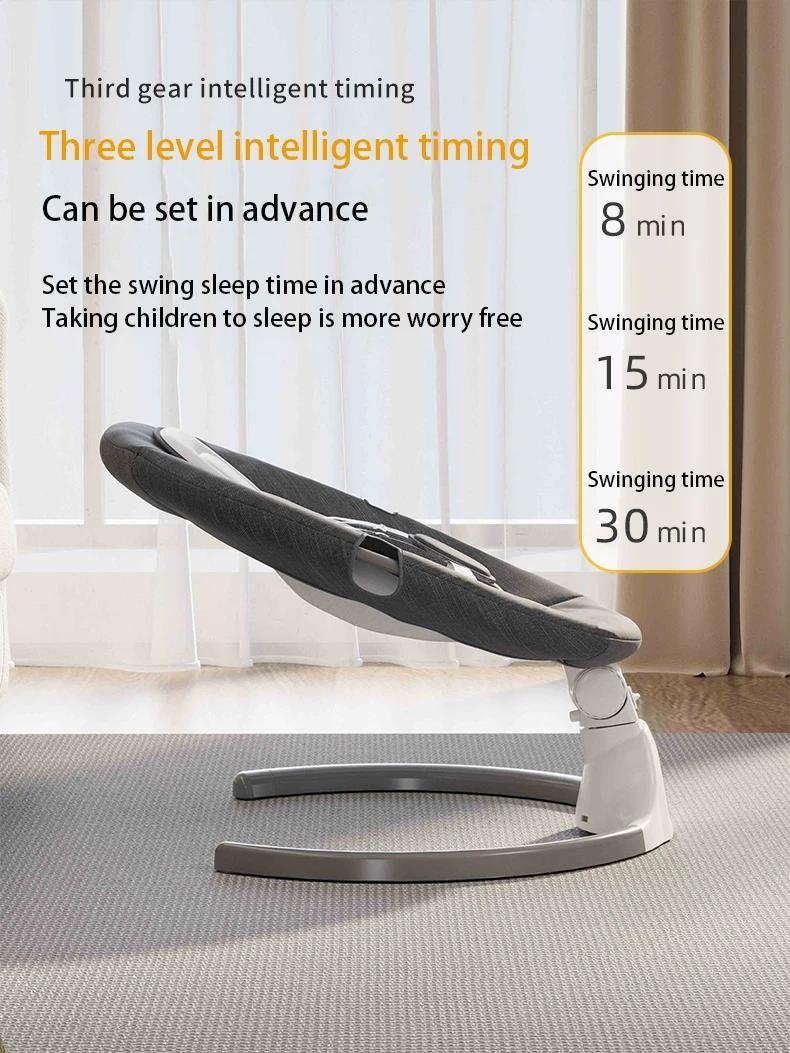 Berceau électrique pour bébé, chaise à bascule musicale Bluetooth, moustiquaire, télécommande pour n