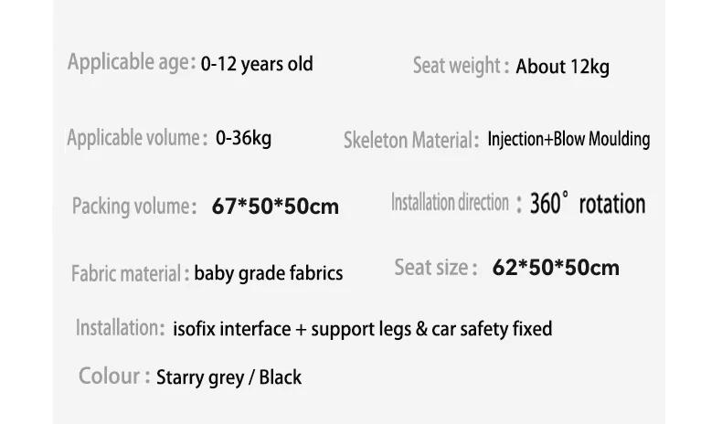 Siège auto bébé ISOFIX siège auto sécurité infantile sièges auto sécurité enfant Convertible sécurit
