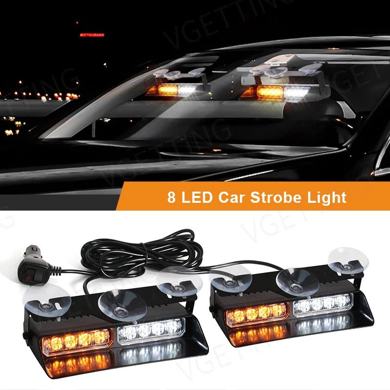 Lumières stroboscopiques LED 2 en 1 pour voiture, Flash d'urgence, lampe d'avertissement, barre de p