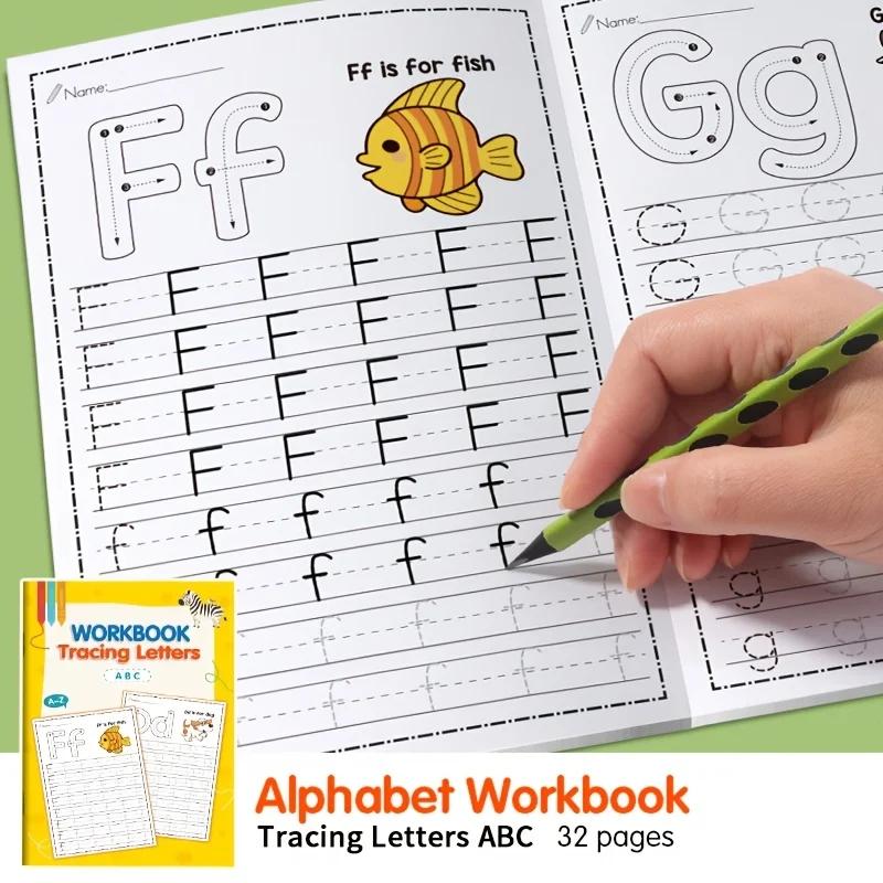 Cahier d'exercices de l'alphabet de A à Z sur 32 pages - Activités interactives d'apprentissage de l