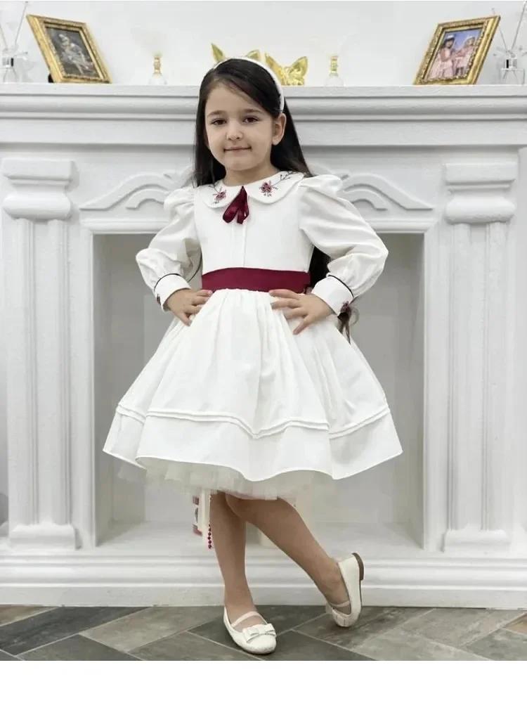 Robe d'été blanche brodée à la main pour bébé fille de 0 à 12 ans, pour anniversaire, mariage, baptê
