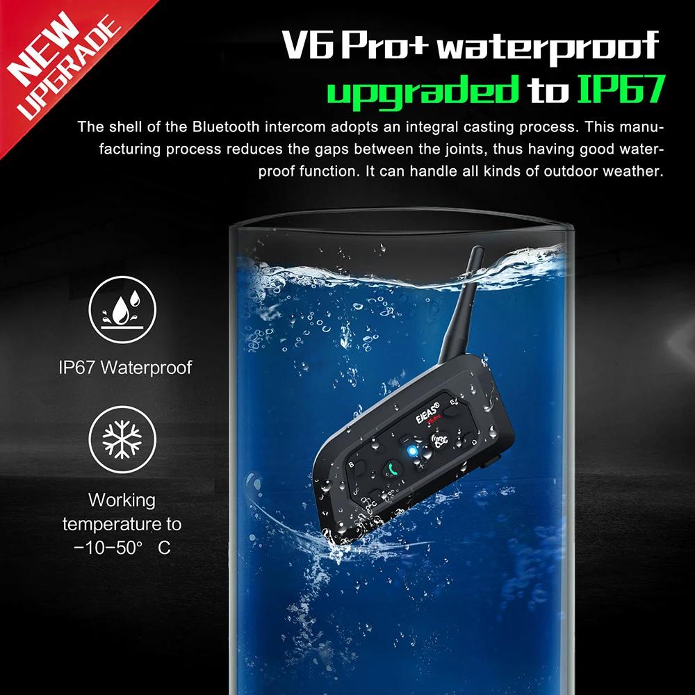 EJEAS V6 PRO +/PLUS casque de moto Bluetooth Interphone casque avec 800M BT Interphone communicateur