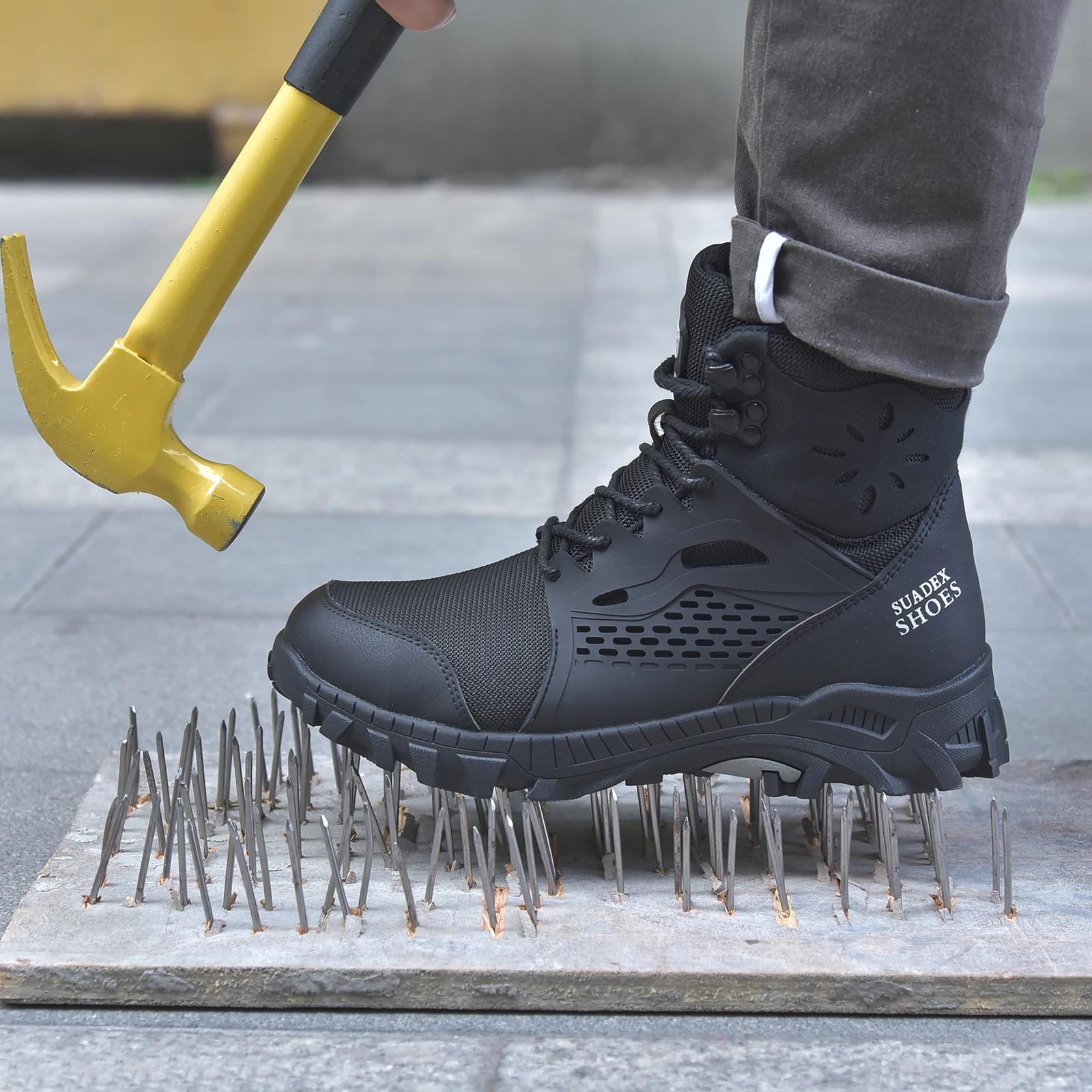 SUADEX-Bottes de sécurité l's pour hommes et femmes, chaussures de travail en acier anti-écrasement,