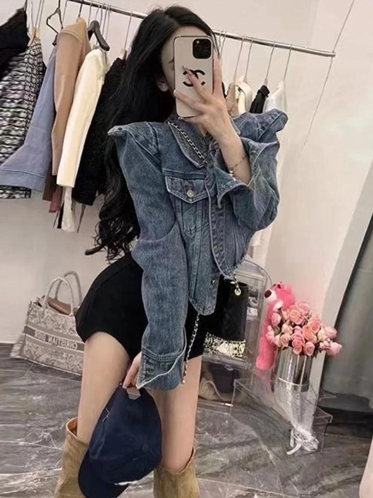 Vestes courtes en Denim pour femmes, Vintage américain, Design Chic, Hip Hop, Streetwear, vêtements 