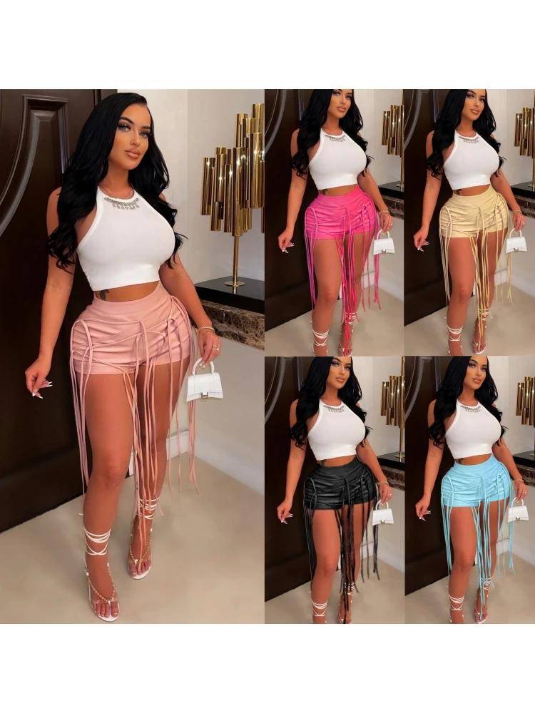 Wetlook-Mini short sexy en cuir PU pour femmes, taille haute, à lacets dans le dos, pour cocktail de