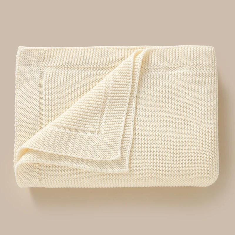 Couvertures pour bébé 100x80cm, tricot en coton, pour nouveau-né, garçon et fille, poussette, lit, l