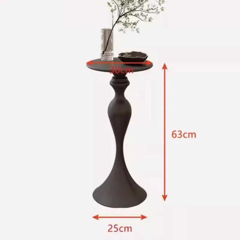 Table d'appoint ronde pour canapé, style crème, étagères en fer, petite table basse, mini chevet, cé
