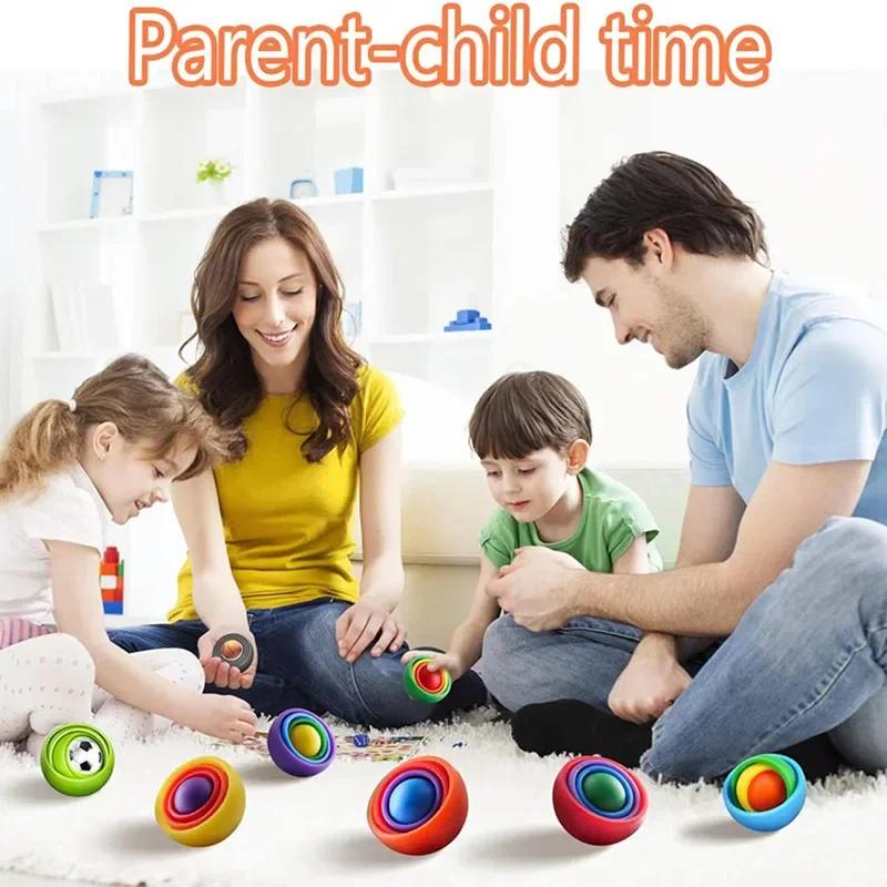 Boule rotative 3D Fidget Gyro jouets sensoriels main Fidget Spinner Gyroscope pour enfants adolescen
