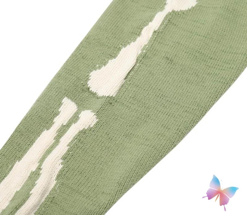 Hiver américain rue surdimensionné Kapital pull rétro lâche squelette Jacquard tricoté trous à manch