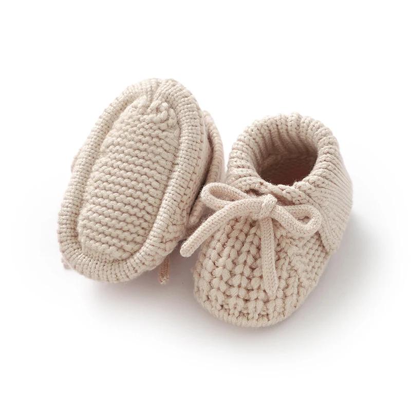 Chaussures tricotées pour bébé de 0 à 18 mois, jolies bottes de marche respirantes rabattues pour no