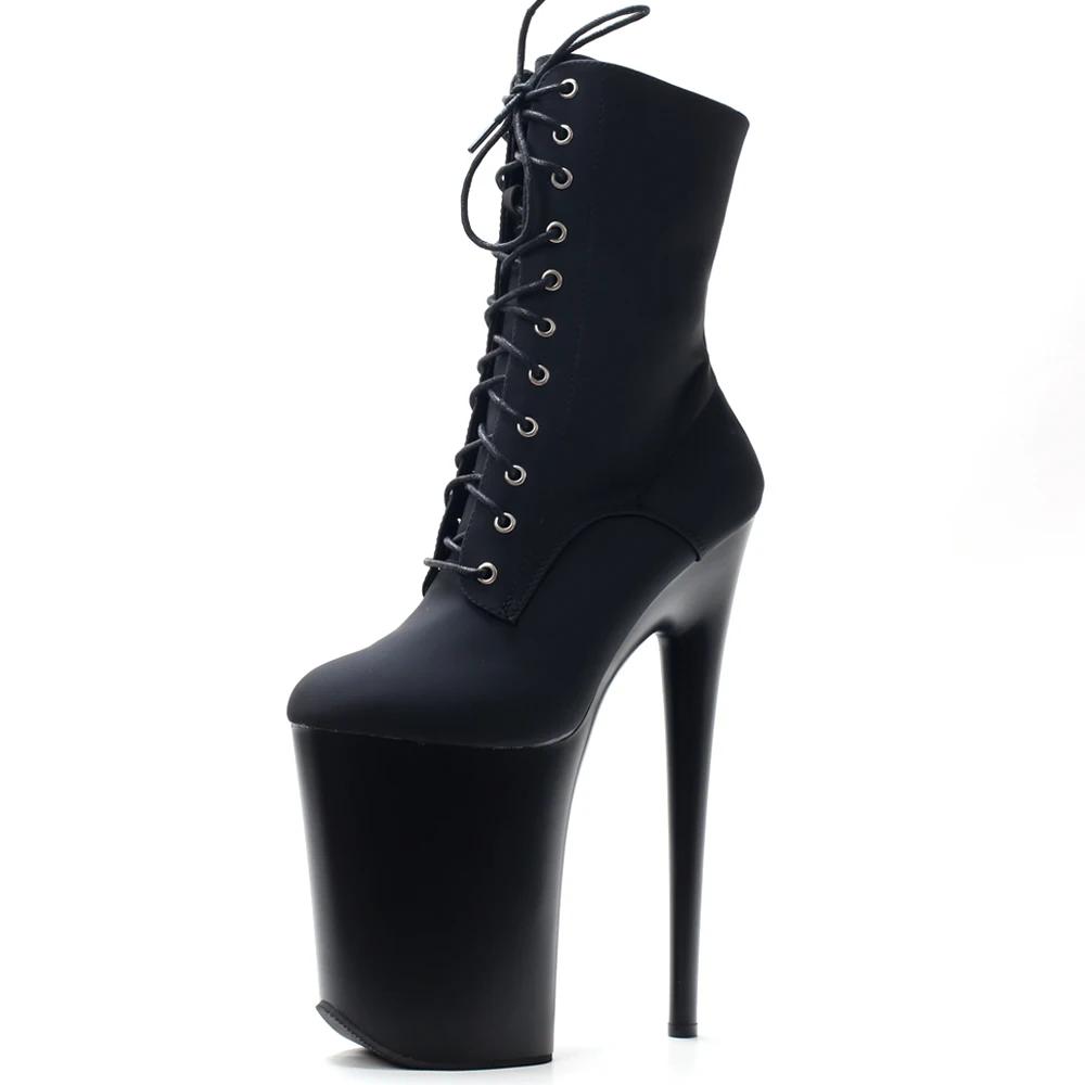 Chaussures de strip-teaseuse à talons hauts extrêmes de 23CM, bottines de danse sur poteau à lacets