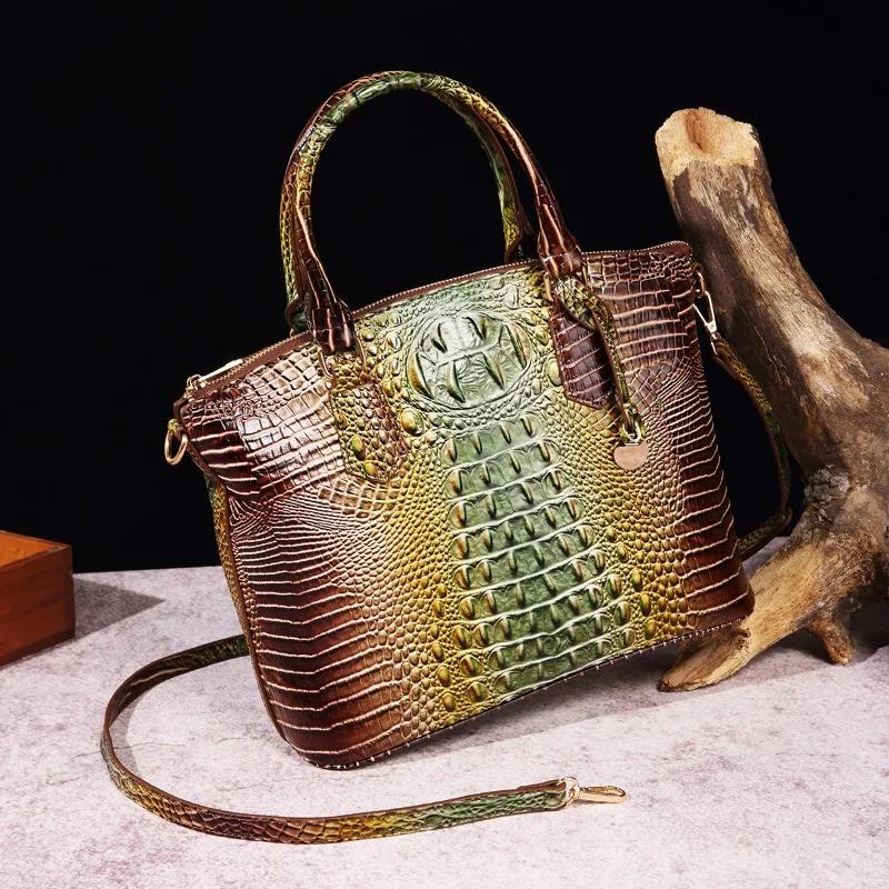 2025 Sac à main en relief Crocodile pour femme Sac à main de luxe en cuir ombré Sac à bandoulière Sa