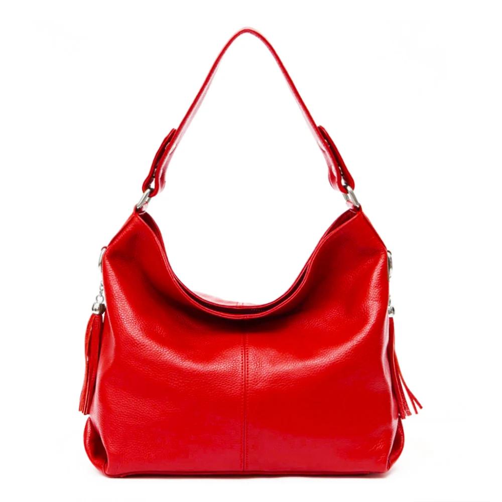 Sac à main Zency Fashion en cuir véritable pour femme, rose taro, kaki, rouge, sac hobo, sac bandoul