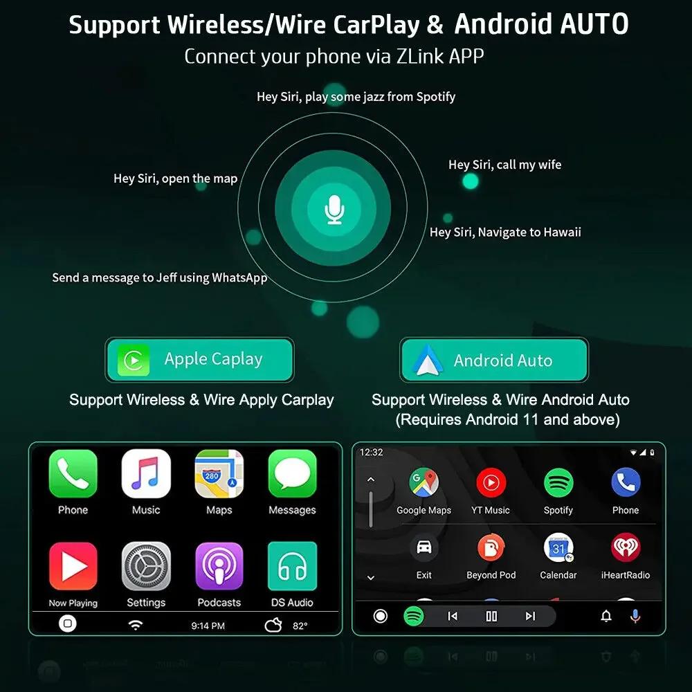 Lecteur vidéo de voiture rotatif automatique, radio stéréo universelle, GPS, Android 14.0, Apple Car