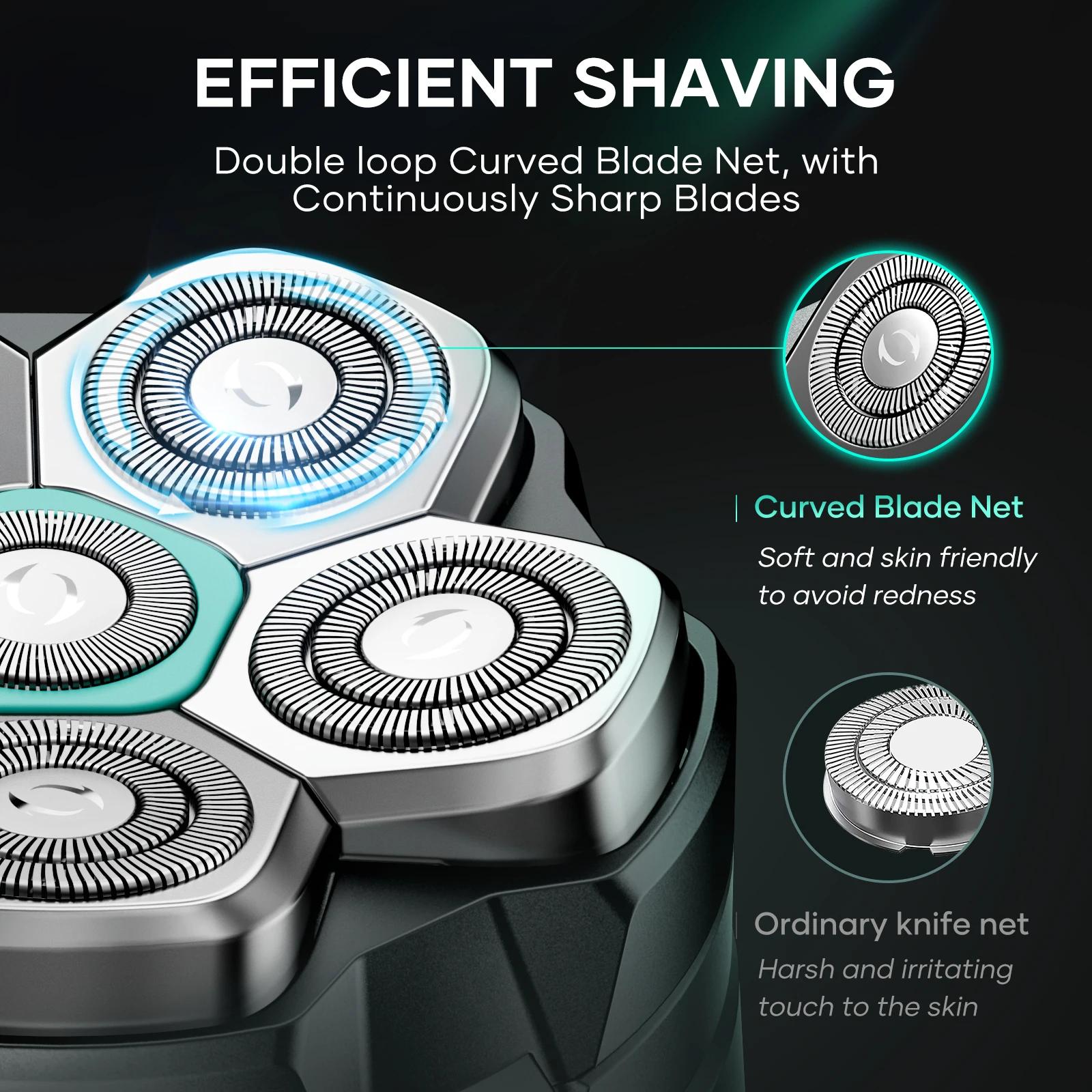 KENSEN 6D rasoir électrique flottant magnétique pour hommes tête humide/sèche rasoir tondeuse à chev