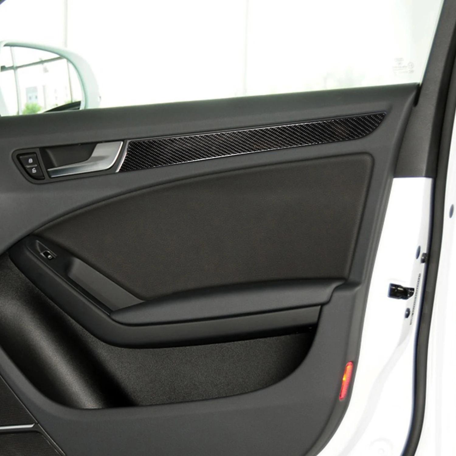 Revêtement d'habillage de panneau de porte de fenêtre en Fiber de carbone, pour Audi A4 B8 A5 2010 2