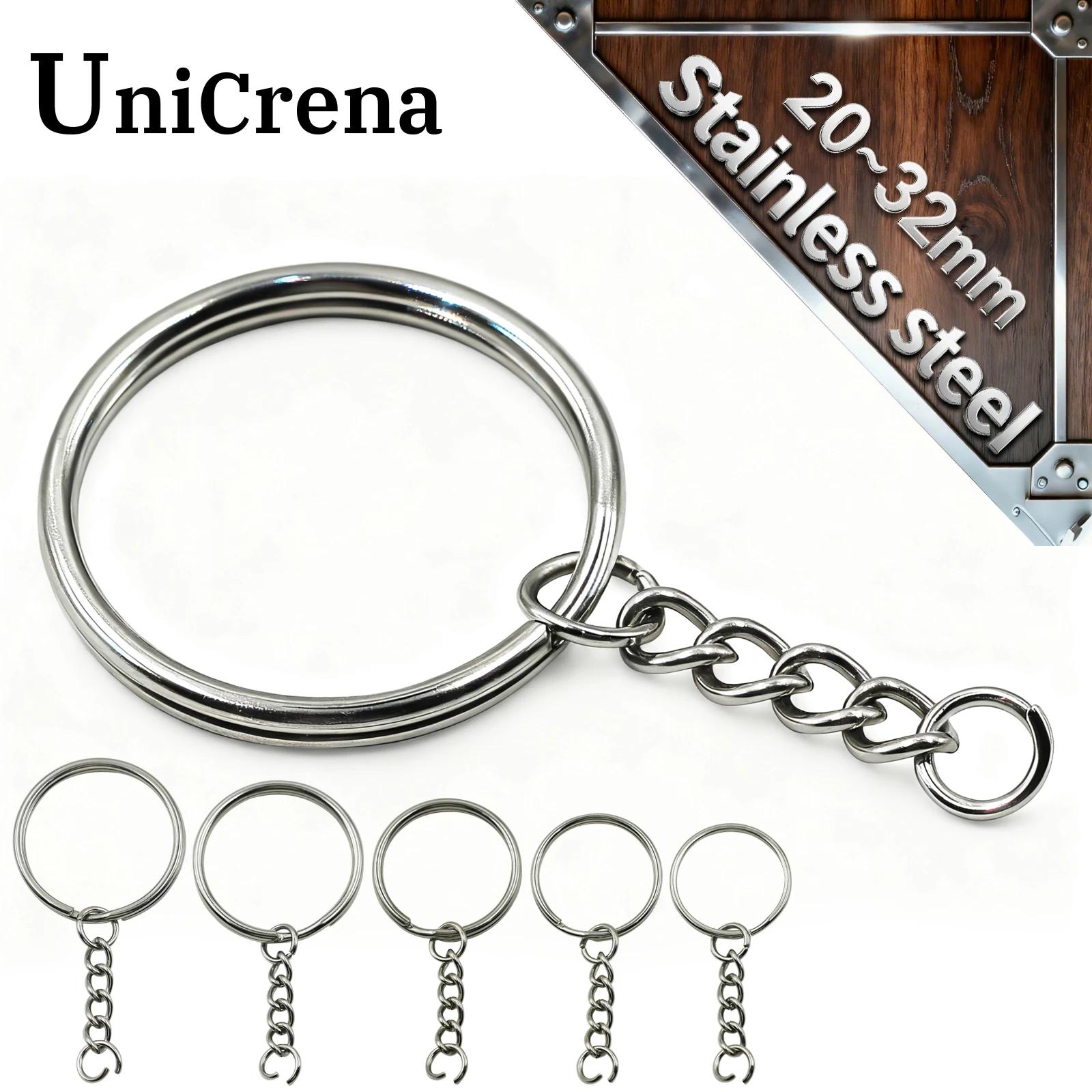 Unicrena Anneau à Bascule Acier Inoxydable avec Chaîne et Anneaux - Porte-Clés pour DIY, Création de