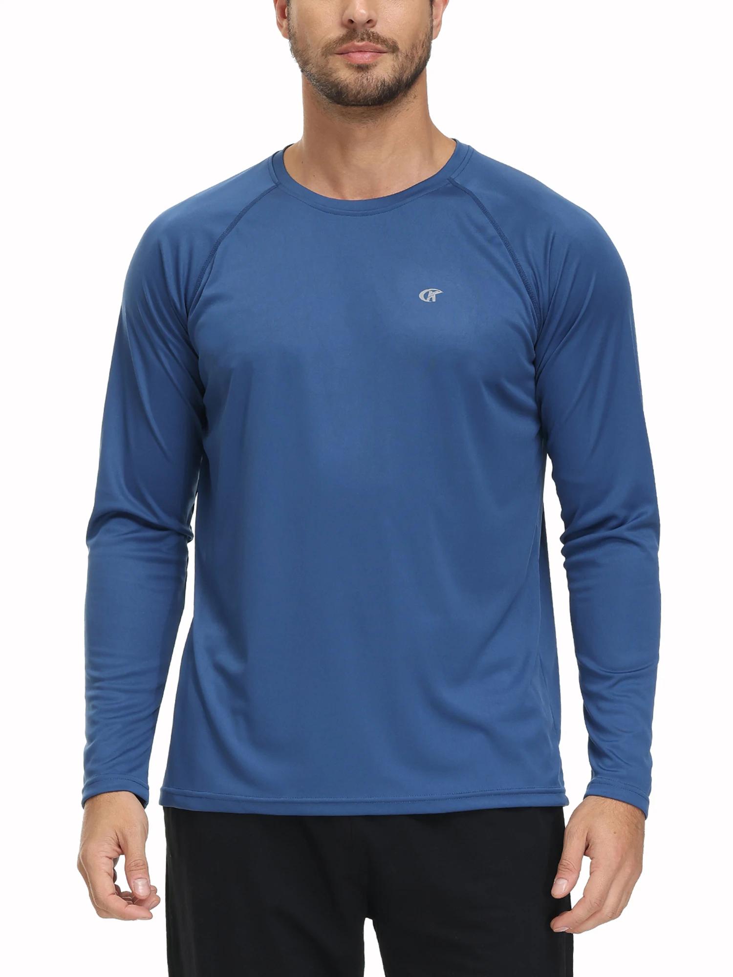 T-shirt à manches longues UPF 50+ pour hommes, haut respirant anti-UV, pull pour la pêche sportive, 