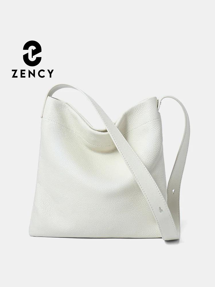 Zency 100% Sac à main en cuir véritable femmes petit Sac seau décontracté dame Sac à bandoulière Bei