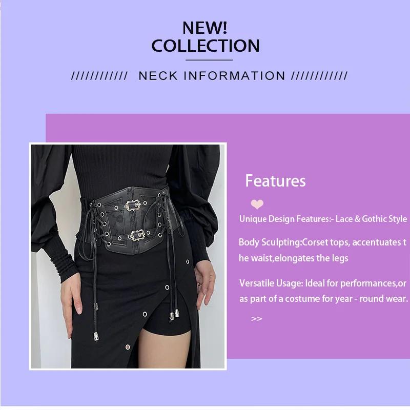 Ceintures corset rétro pour femmes, boucle ardillon, dentelle élastique et Style gothique, corde à c