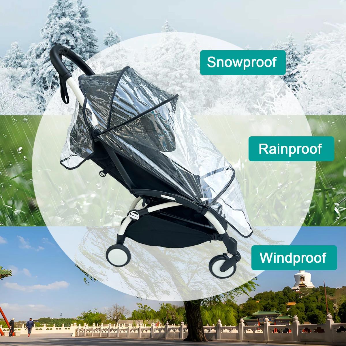 Housse de pluie transparente EVA pour poussette Babyzen YOYO et Stokke - Protection complète contre intempéries