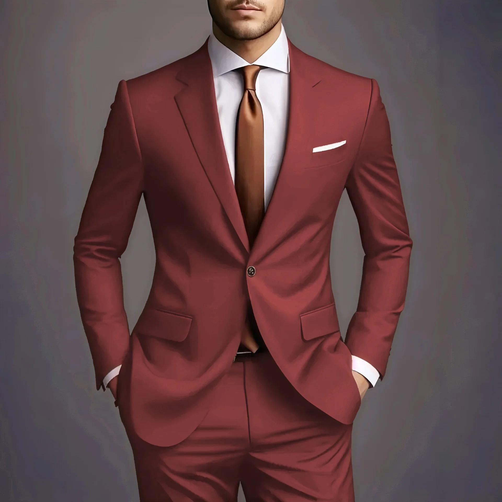 Nouveauté 2026 : Costume de Luxe Élégant pour Homme, Ensemble 2 Pièces, Style Coréen Tendance, Coupe